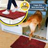 imageMuddy Mat 2 in 1 Bundle  Absorbent Microfiber Door Mat Red Medium 30quotX19quot ampamp Rug Heavy Duty NonSlip Corner Pad Pack of 4  DoubleSided Adhesive Pad for Corners  Ultimate Floor Protection Combo
