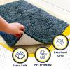 imageMuddy Mat 2Piece Atlantic Blue Medium 30quotX19quot ASSEENONTV Highly Absorbent Microfiber Door Mat Bath Mat and Pet Rug Non Slip Thick Washable Soft Chenille for Kitchen Bedroom Indoor and OutdoorAtlantic Blue