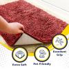 imageMuddy Mat 2Piece Atlantic Blue Medium 30quotX19quot ASSEENONTV Highly Absorbent Microfiber Door Mat Bath Mat and Pet Rug Non Slip Thick Washable Soft Chenille for Kitchen Bedroom Indoor and OutdoorRed