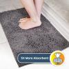 imageMuddy Mat 4Piece Atlantic Blue Medium 30quotX19quot ASSEENONTV Highly Absorbent Microfiber Door Mat Bath Mat and Pet Rug Non Slip Thick Washable Soft Chenille for Kitchen Bedroom Indoor and OutdoorGrey
