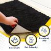 imageMuddy Mat 4Piece Atlantic Blue Medium 30quotX19quot ASSEENONTV Highly Absorbent Microfiber Door Mat Bath Mat and Pet Rug Non Slip Thick Washable Soft Chenille for Kitchen Bedroom Indoor and OutdoorBlack