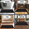 imageMuddy Mat Chenille Bathroom Rugs Quick Dry Microfiber Mats Non Slip Washable Extra Thick Soft and Highly Absorbent Bath Mats for Bathroom Kitchen and Shower Floor  Grey Runner 59quotX24quotBlack