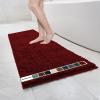 imageMuddy Mat Chenille Bathroom Rugs Quick Dry Microfiber Mats Non Slip Washable Extra Thick Soft and Highly Absorbent Bath Mats for Bathroom Kitchen and Shower Floor  Grey Runner 59quotX24quotRed