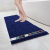 imageMuddy Mat Chenille Bathroom Rugs Quick Dry Microfiber Mats Non Slip Washable Extra Thick Soft and Highly Absorbent Bath Mats for Bathroom Kitchen and Shower Floor  Grey Runner 59quotX24quotNavy Blue
