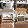 imageMuddy Mat Chenille Bathroom Rugs Quick Dry Microfiber Mats Non Slip Washable Extra Thick Soft and Highly Absorbent Bath Mats for Bathroom Kitchen and Shower Floor  Grey Runner 59quotX24quotBeige