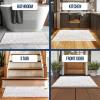 imageMuddy Mat Chenille Bathroom Rugs Quick Dry Microfiber Mats Non Slip Washable Extra Thick Soft and Highly Absorbent Bath Mats for Bathroom Kitchen and Shower Floor  Grey Runner 59quotX24quotWhite