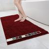imageMuddy Mat Chenille Bathroom Rugs Quick Dry Microfiber Mats Non Slip Washable Extra Thick Soft and Highly Absorbent Bath Mats for Bathroom Kitchen and Shower Floor  Grey Runner 59quotX24quotRed