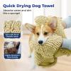 imageMuddy Mat Doggy Dryer Highly Absorbent Microfiber Washable Dog Shammy Quick Drying Towel Absorber Extra Soft Plush Wrap Chenille Bath Towels to Dry Soggy Large Pets ampamp Small Puppy  BeigeBeige