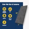 imageMuddy Mat Pack of 4  Soft Chenille Stair Treads NonSlip Reusable Super Absorbent Stair Treads for Wooden Steps Tile ampamp Marble Floor Easy to Install ampamp Machine Washable  Grey 30 x 78