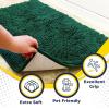 imageMuddy Mat Pack of 5 Absorbent Microfiber Door Mat and Pet Rug Non Slip Thick Washable Area and Bath Mat Soft Chenille for Kitchen Bathroom Bedroom Indoor and Outdoor  Dark Green Sizes S to XXL