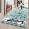 imageMuddy Mat Pack of 5 Absorbent Microfiber Door Mat and Pet Rug Non Slip Thick Washable Area and Bath Mat Soft Chenille for Kitchen Bathroom Bedroom Indoor and Outdoor  Seafoam Green Sizes S to XXL