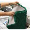 imageMuddy Mat Pack of 5 Absorbent Microfiber Door Mat and Pet Rug Non Slip Thick Washable Area and Bath Mat Soft Chenille for Kitchen Bathroom Bedroom Indoor and Outdoor  Dark Green Sizes S to XXL