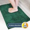 imageMuddy Mat Pack of 5 Absorbent Microfiber Door Mat and Pet Rug Non Slip Thick Washable Area and Bath Mat Soft Chenille for Kitchen Bathroom Bedroom Indoor and Outdoor  Dark Green Sizes S to XXL