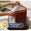 imageMuddy Mat Pack of 5 Highly Absorbent Microfiber Door Mat and Pet Rug Non Slip Thick Washable Area and Bath Mat Soft Chenille for Kitchen Bathroom Bedroom Indoor and Outdoor  Orange Sizes S to XXL