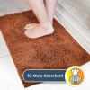 imageMuddy Mat Pack of 5 Highly Absorbent Microfiber Door Mat and Pet Rug Non Slip Thick Washable Area and Bath Mat Soft Chenille for Kitchen Bathroom Bedroom Indoor and Outdoor  Orange Sizes S to XXL