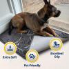 imageMuddy Mat Paw Dog Door Embroidery Mat Super Absorbent Microfiber Indoor Outdoor mat for Muddy Paws NonSlip Washable Pet Rug Quick Dry Chenille Entryway Carpet Machine Washable  Grey 19x30Sit Dog