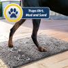 imageMuddy Mat Paw Dog Door Embroidery Mat Super Absorbent Microfiber Indoor Outdoor mat for Muddy Paws NonSlip Washable Pet Rug Quick Dry Chenille Entryway Carpet Machine Washable  Grey 19x30Paw