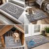 imageMuddy Mat Paw Dog Door Embroidery Mat Super Absorbent Microfiber Indoor Outdoor mat for Muddy Paws NonSlip Washable Pet Rug Quick Dry Chenille Entryway Carpet Machine Washable  Grey 19x30Pet Bowl