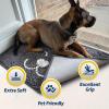 imageMuddy Mat Paw Dog Door Embroidery Mat Super Absorbent Microfiber Indoor Outdoor mat for Muddy Paws NonSlip Washable Pet Rug Quick Dry Chenille Entryway Carpet Machine Washable  Grey 19x30Pet Face