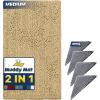 imageMuddy Mat 2 in 1 Bundle  Absorbent Microfiber Door Mat Beige Medium 30quotX19quot ampamp Rug Heavy Duty NonSlip Corner Pad Pack of 4 DoubleSided Adhesive Pad for Corners Ultimate Floor Protection Combo