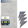 imageMuddy Mat 2 in 1 Bundle Absorbent Microfiber Door Mat White Medium 30quotX19quot ampamp Rug Heavy Duty NonSlip Corner Pad Pack of 4 DoubleSided Adhesive Pad for Corners  Ultimate Floor Protection Combo