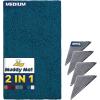 imageMuddy Mat 2 in 1 BundleAbsorbent Microfiber Door Mat Atlantic Blue Medium 30quotX19quot ampamp Rug Heavy Duty NonSlip Pads Pack of 4DoubleSided Adhesive Pad for CornersUltimate Floor Protection Combo