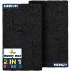 imageMuddy Mat 2Piece Atlantic Blue Medium 30quotX19quot ASSEENONTV Highly Absorbent Microfiber Door Mat Bath Mat and Pet Rug Non Slip Thick Washable Soft Chenille for Kitchen Bedroom Indoor and OutdoorBlack