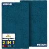 imageMuddy Mat 2Piece Atlantic Blue Medium 30quotX19quot ASSEENONTV Highly Absorbent Microfiber Door Mat Bath Mat and Pet Rug Non Slip Thick Washable Soft Chenille for Kitchen Bedroom Indoor and OutdoorAtlantic Blue