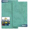 imageMuddy Mat 2Piece Set Highly Absorbent Microfiber Dog Door Mat and Pet Rug Non Slip Thick Washable Area Mat Soft Chenille for Kitchen Bathroom Bedroom and Outdoor Seafoam Green Small ampamp Medium