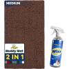imageMuddy Mat 2in1 Set Brown Medium 30quotX19quot Microfiber NonSlip Washable ampamp Highly Absorbent Chenille Dog Door Mat with Wizz Stain ampamp Odor RemoverUltimate Pet Cleanup Combo for Fresh ampamp Clean Homes