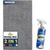 imageMuddy Mat 2in1 Set Grey Medium 30quotX19quot Microfiber NonSlip Washable ampamp Highly Absorbent Chenille Dog Door Mat with Wizz Stain ampamp Odor RemoverUltimate Pet Cleanup Combo for Fresh ampamp Clean Homes