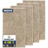 imageMuddy Mat 4Piece Atlantic Blue Medium 30quotX19quot ASSEENONTV Highly Absorbent Microfiber Door Mat Bath Mat and Pet Rug Non Slip Thick Washable Soft Chenille for Kitchen Bedroom Indoor and OutdoorBeige