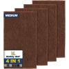imageMuddy Mat 4Piece Atlantic Blue Medium 30quotX19quot ASSEENONTV Highly Absorbent Microfiber Door Mat Bath Mat and Pet Rug Non Slip Thick Washable Soft Chenille for Kitchen Bedroom Indoor and OutdoorChocolate Brown