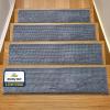 imageMuddy Mat Pack of 4  Soft Chenille Stair Treads NonSlip Reusable Super Absorbent Stair Treads for Wooden Steps Tile ampamp Marble Floor Easy to Install ampamp Machine Washable  Grey 30 x 74