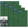 imageMuddy Mat Pack of 5 Absorbent Microfiber Door Mat and Pet Rug Non Slip Thick Washable Area and Bath Mat Soft Chenille for Kitchen Bathroom Bedroom Indoor and Outdoor  Dark Green Sizes S to XXL