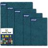 imageMuddy Mat Pack of 5 Absorbent Microfiber Door Mat and Pet Rug Non Slip Thick Washable Area and Bath Mat Soft Chenille for Kitchen Bathroom Bedroom Indoor and Outdoor  Atlantic Blue Sizes S to XXL