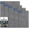 imageMuddy Mat Pack of 5 Highly Absorbent Microfiber Door Mat and Pet Rug Non Slip Thick Washable Area and Bath Mat Soft Chenille for Kitchen Bathroom Bedroom Indoor and Outdoor  Grey Sizes S to XXL