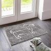 imageMuddy Mat Paw Dog Door Embroidery Mat Super Absorbent Microfiber Indoor Outdoor mat for Muddy Paws NonSlip Washable Pet Rug Quick Dry Chenille Entryway Carpet Machine Washable  Grey 19x30Hot Dog