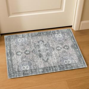 imageMuddy Mat Blue Bell 6x9 Washable Area Rugs for Living Room Bedroom ampamp Dining Room  Modern Soft Low Pile Non Slip Carpet  Pet Friendly Waterproof Foldable Rugs for HomeBluebell