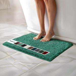 imageMuddy Mat Chenille Bathroom Rugs Quick Dry Microfiber Mats Non Slip Washable Extra Thick Soft and Highly Absorbent Bath Mats for Bathroom Kitchen and Shower Floor  Grey Runner 59quotX24quotSeafoam Green