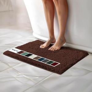 imageMuddy Mat Chenille Bathroom Rugs Quick Dry Microfiber Mats Non Slip Washable Extra Thick Soft and Highly Absorbent Bath Mats for Bathroom Kitchen and Shower Floor  Grey Runner 59quotX24quotChocolate Brown