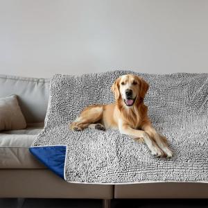 imageMuddy Mat Dog Blanket  Chenille Water Absorption Blanket for Bed ampamp Couch Cover for Dogs Washable AntiSlip Soft and Durable Furniture Protector for Dogs  Grey 48quotx56quotGrey