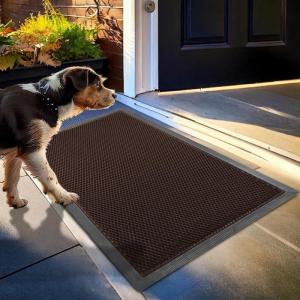 imageMuddy Mat Mesh QuickDry Door Mat  HeavyDuty Sand ampamp Dirt Trapper for Outdoor ampamp Indoor Use Ideal for Entrance Mudrooms Patios and Garages LowProfile NonSlip Washable  Blue 23quotx35quotx04quotBrown