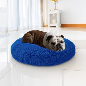 imageMuddy MatCloud K9 Bed for Dogs ampamp Cats Soft ampamp Relaxing Round Dog Bed Chenille Material Removable Cover Washable ampamp Dryer SafeGrey Medium35x35Navy Blue