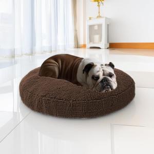 imageMuddy MatCloud K9 Bed for Dogs ampamp Cats Soft ampamp Relaxing Round Dog Bed Chenille Material Removable Cover Washable ampamp Dryer SafeGrey Medium35x35Chocolate Brown